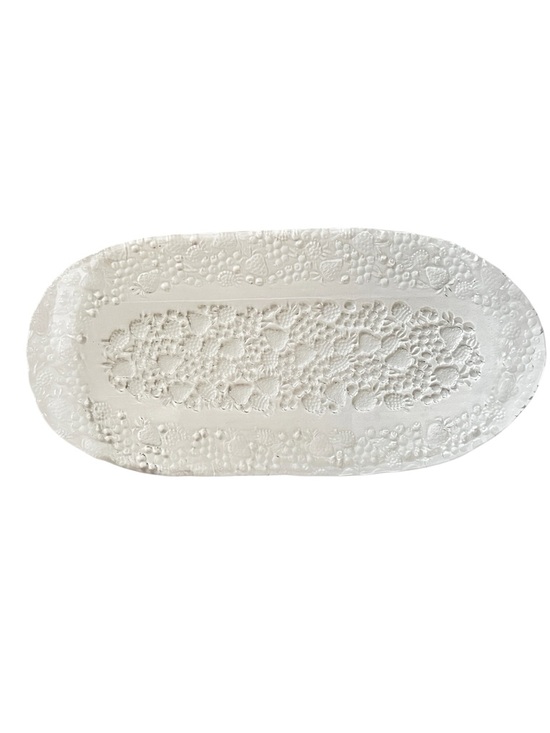 Mikasa Other - NIB MIKASA Crystal Glass Canape Tray "Strawberry Fare" Design 16 x 8